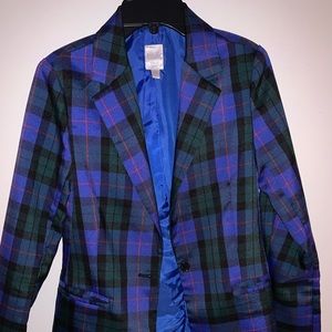 Green and blue blazer